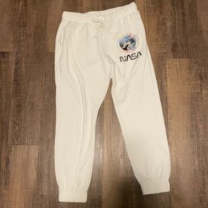 NASA large white joggers